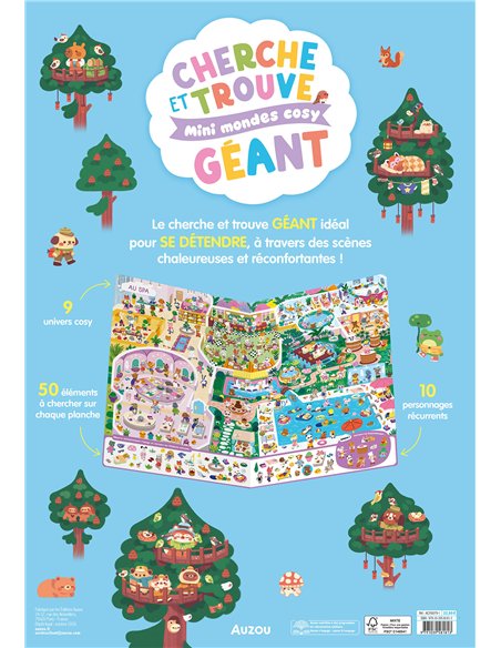 CHERCHE ET TROUVE GÉANT - MINI MONDES COSY - Auzou