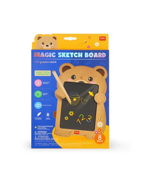 Ardoise Portable LCD en Carton - Teddy Bear - Magic Sketch Board - Legami