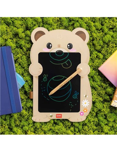 Ardoise Portable LCD en Carton - Teddy Bear - Magic Sketch Board - Legami