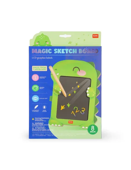 Ardoise Portable LCD en Carton - Dinosaure - Magic Sketch Board - Legami