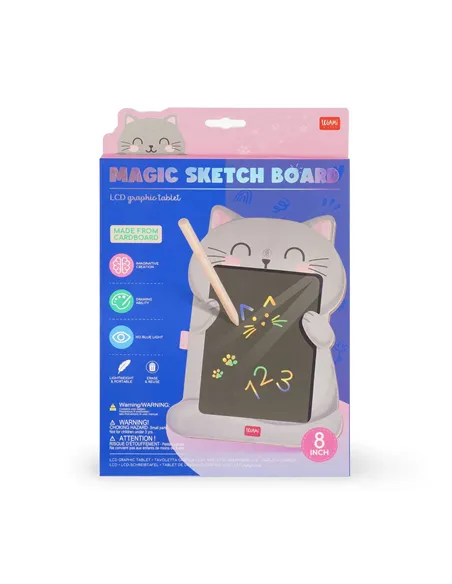 Ardoise Portable LCD en Carton - Kitty - Magic Sketch Board - Legami