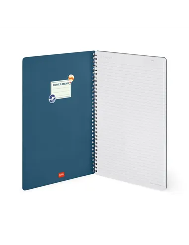 Cahier Ligné A4 à Couverture Rigide Illustrée - Travel Stickers - Bloc-mémo - Avec Spirale - Legami