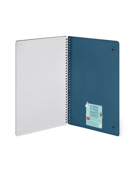 Cahier Ligné A4 à Couverture Rigide Illustrée - Travel Stickers - Bloc-mémo - Avec Spirale - Legami