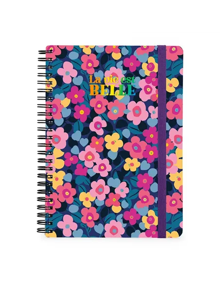 Cahier Ligné A4 à Couverture Rigide Illustrée - Flowers - Bloc-mémo - Avec Spirale - Legami