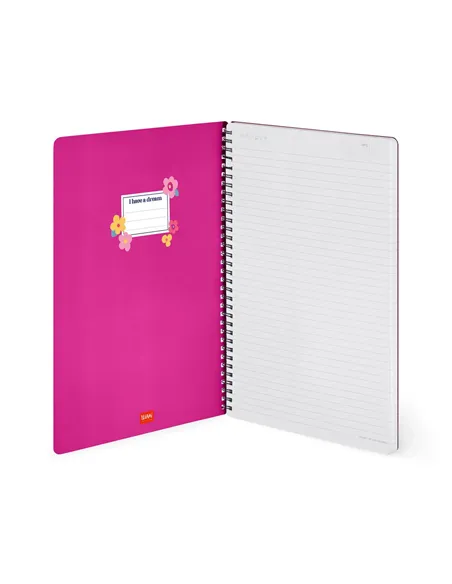 Cahier Ligné A4 à Couverture Rigide Illustrée - Flowers - Bloc-mémo - Avec Spirale - Legami