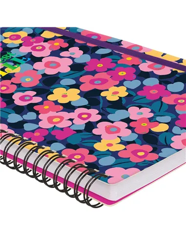 Cahier Ligné A4 à Couverture Rigide Illustrée - Flowers - Bloc-mémo - Avec Spirale - Legami