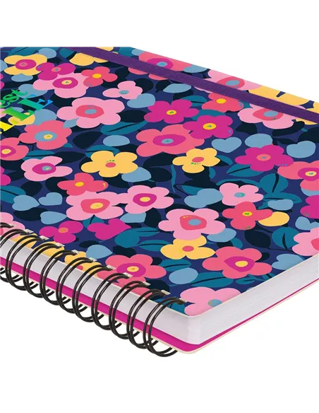 Cahier Ligné A4 à Couverture Rigide Illustrée - Flowers - Bloc-mémo - Avec Spirale - Legami