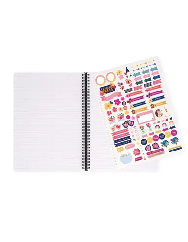 Cahier Ligné A4 à Couverture Rigide Illustrée - Flowers - Bloc-mémo - Avec Spirale - Legami