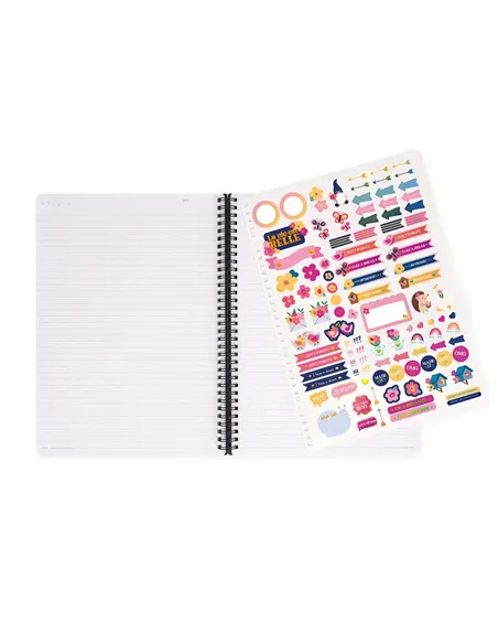 Cahier Ligné A4 à Couverture Rigide Illustrée - Flowers - Bloc-mémo - Avec Spirale - Legami