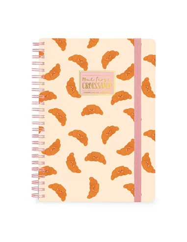 Cahier Ligné A4 à Couverture Rigide Illustrée - Croissant - Bloc-mémo - Avec Spirale - Legami