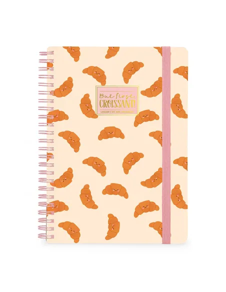 Cahier Ligné A4 à Couverture Rigide Illustrée - Croissant - Bloc-mémo - Avec Spirale - Legami