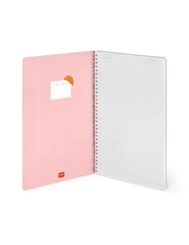 Cahier Ligné A4 à Couverture Rigide Illustrée - Croissant - Bloc-mémo - Avec Spirale - Legami