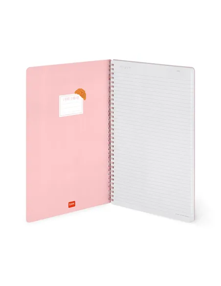 Cahier Ligné A4 à Couverture Rigide Illustrée - Croissant - Bloc-mémo - Avec Spirale - Legami
