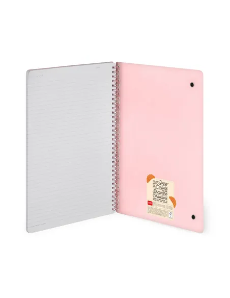 Cahier Ligné A4 à Couverture Rigide Illustrée - Croissant - Bloc-mémo - Avec Spirale - Legami