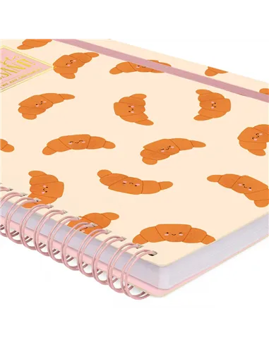 Cahier Ligné A4 à Couverture Rigide Illustrée - Croissant - Bloc-mémo - Avec Spirale - Legami