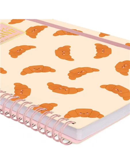 Cahier Ligné A4 à Couverture Rigide Illustrée - Croissant - Bloc-mémo - Avec Spirale - Legami