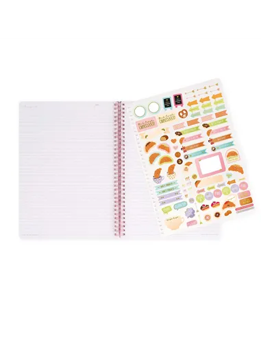 Cahier Ligné A4 à Couverture Rigide Illustrée - Croissant - Bloc-mémo - Avec Spirale - Legami