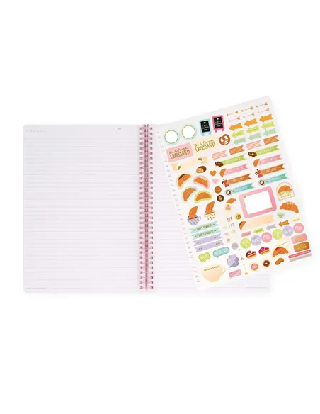 Cahier Ligné A4 à Couverture Rigide Illustrée - Croissant - Bloc-mémo - Avec Spirale - Legami