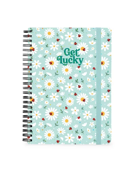 Cahier Ligné A4 à Couverture Rigide Illustrée - Ladybug daisy - Bloc-mémo - Avec Spirale - Legami
