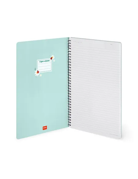 Cahier Ligné A4 à Couverture Rigide Illustrée - Ladybug daisy - Bloc-mémo - Avec Spirale - Legami