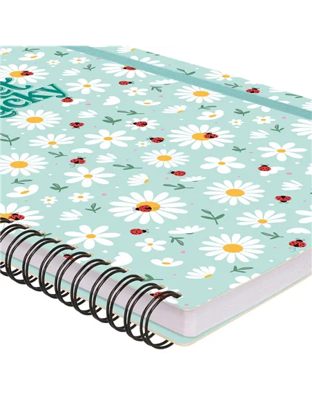Cahier Ligné A4 à Couverture Rigide Illustrée - Ladybug daisy - Bloc-mémo - Avec Spirale - Legami