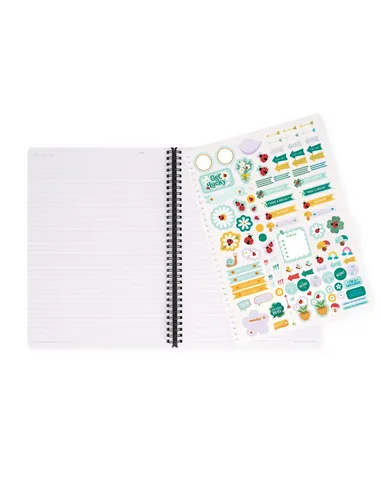 Cahier Ligné A4 à Couverture Rigide Illustrée - Ladybug daisy - Bloc-mémo - Avec Spirale - Legami