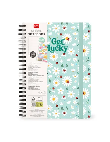 Cahier Ligné A4 à Couverture Rigide Illustrée - Ladybug daisy - Bloc-mémo - Avec Spirale - Legami