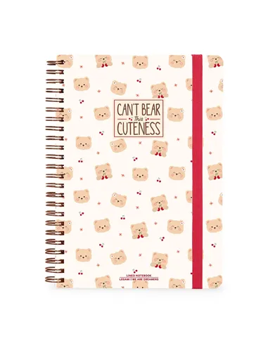 Cahier Ligné A4 à Couverture Rigide Illustrée - Teddy Bear - Bloc-mémo - Avec Spirale - Legami