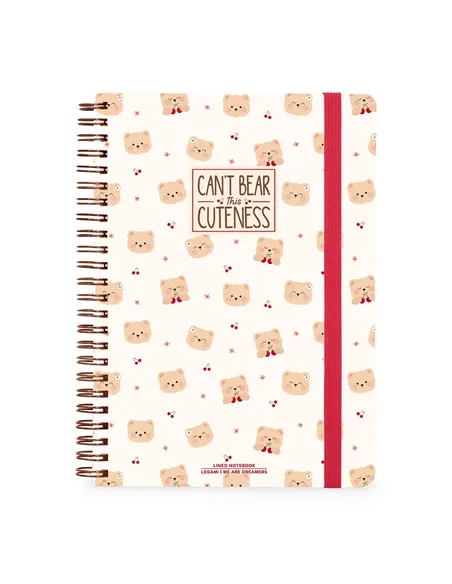 Cahier Ligné A4 à Couverture Rigide Illustrée - Teddy Bear - Bloc-mémo - Avec Spirale - Legami