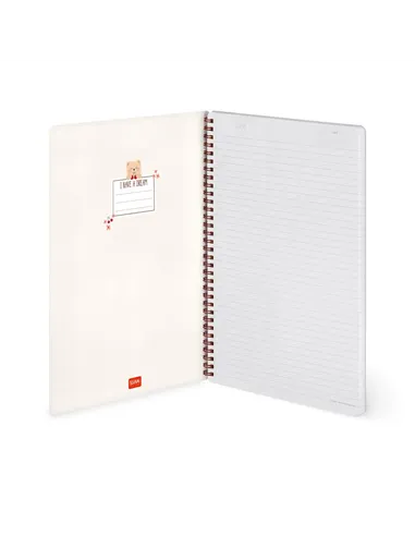 Cahier Ligné A4 à Couverture Rigide Illustrée - Teddy Bear - Bloc-mémo - Avec Spirale - Legami