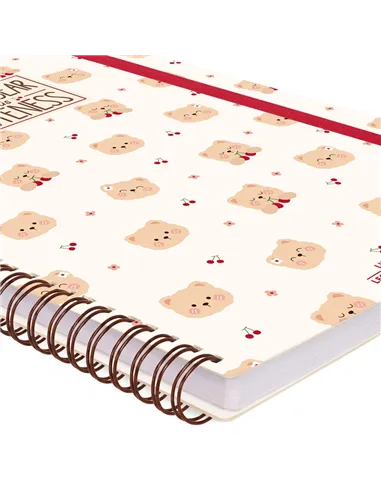 Cahier Ligné A4 à Couverture Rigide Illustrée - Teddy Bear - Bloc-mémo - Avec Spirale - Legami