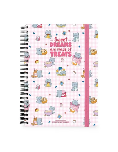Cahier Ligné A4 à Couverture Rigide Illustrée - Kitty - Bloc-mémo - Avec Spirale - Legami