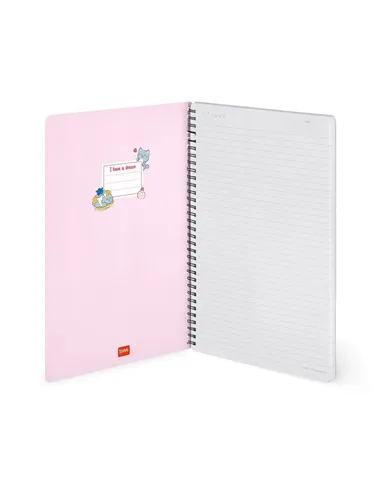 Cahier Ligné A4 à Couverture Rigide Illustrée - Kitty - Bloc-mémo - Avec Spirale - Legami