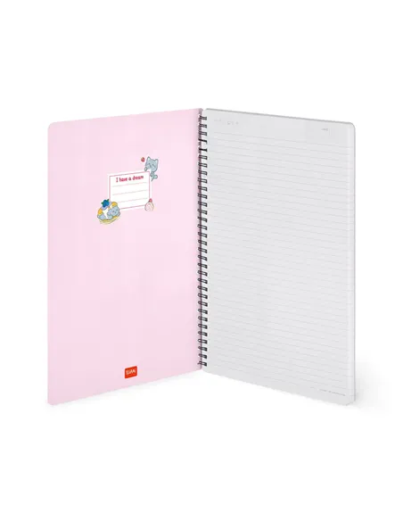 Cahier Ligné A4 à Couverture Rigide Illustrée - Kitty - Bloc-mémo - Avec Spirale - Legami