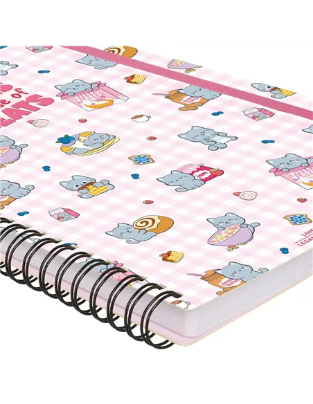 Cahier Ligné A4 à Couverture Rigide Illustrée - Kitty - Bloc-mémo - Avec Spirale - Legami