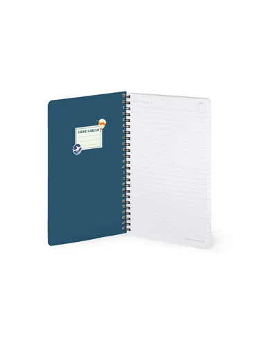 Cahier Ligné A5 à Couverture Rigide Illustrée - Travel Stickers - Bloc-mémo - Avec Spirale - Legami