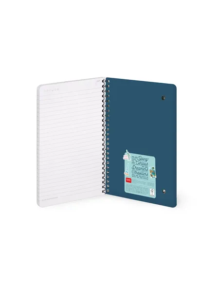 Cahier Ligné A5 à Couverture Rigide Illustrée - Travel Stickers - Bloc-mémo - Avec Spirale - Legami