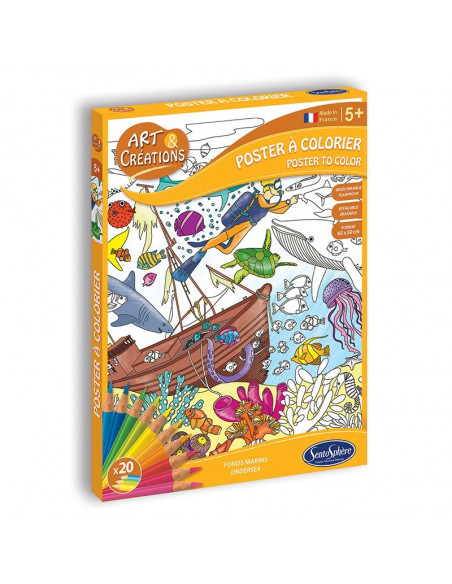 Art & Créations POSTER A COLORIER - FONDS MARINS