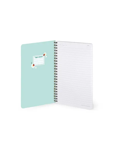 Cahier Ligné A5 à Couverture Rigide Illustrée - Ladybug daisy - Bloc-mémo - Avec Spirale - Legami