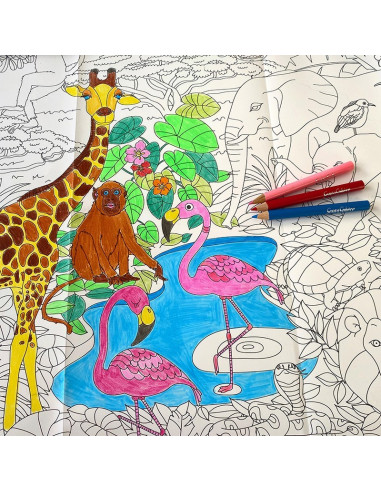 Art & Créations POSTER A COLORIER - SAVANE AFRICAINE
