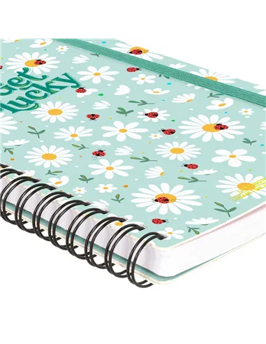 Cahier Ligné A5 à Couverture Rigide Illustrée - Ladybug daisy - Bloc-mémo - Avec Spirale - Legami