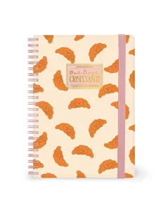 Cahier Ligné A5 à Couverture Rigide Illustrée - Croissant - Bloc-mémo - Avec Spirale - Legami