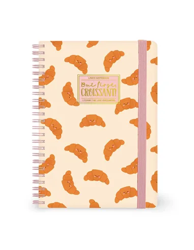 Cahier Ligné A5 à Couverture Rigide Illustrée - Croissant - Bloc-mémo - Avec Spirale - Legami