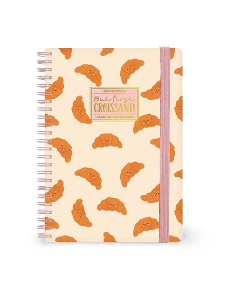 Cahier Ligné A5 à Couverture Rigide Illustrée - Croissant - Bloc-mémo - Avec Spirale - Legami