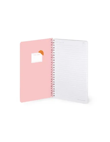Cahier Ligné A5 à Couverture Rigide Illustrée - Croissant - Bloc-mémo - Avec Spirale - Legami