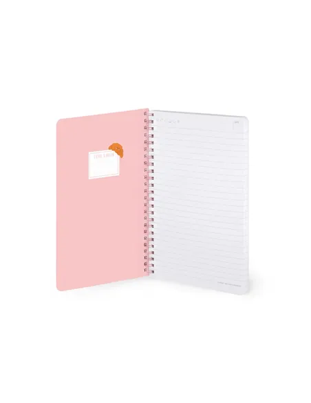 Cahier Ligné A5 à Couverture Rigide Illustrée - Croissant - Bloc-mémo - Avec Spirale - Legami