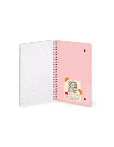 Cahier Ligné A5 à Couverture Rigide Illustrée - Croissant - Bloc-mémo - Avec Spirale - Legami