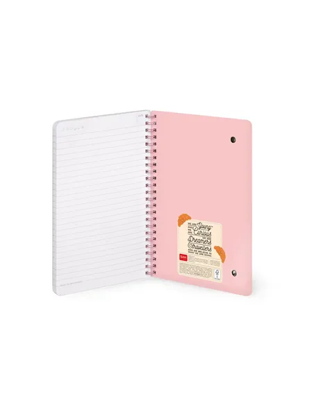 Cahier Ligné A5 à Couverture Rigide Illustrée - Croissant - Bloc-mémo - Avec Spirale - Legami