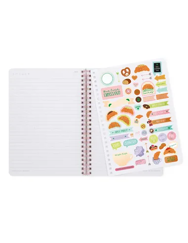 Cahier Ligné A5 à Couverture Rigide Illustrée - Croissant - Bloc-mémo - Avec Spirale - Legami