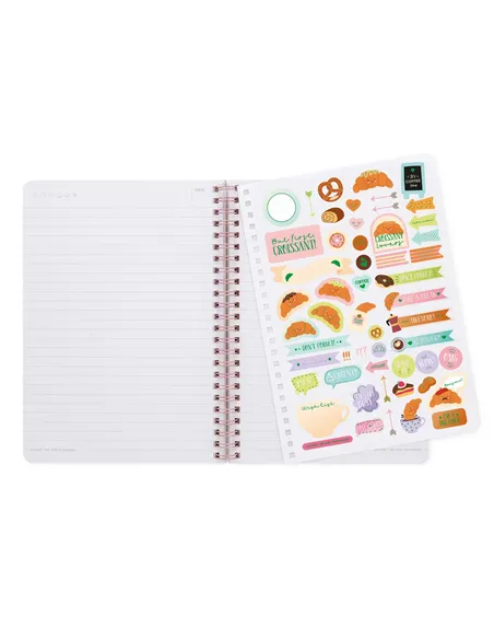 Cahier Ligné A5 à Couverture Rigide Illustrée - Croissant - Bloc-mémo - Avec Spirale - Legami